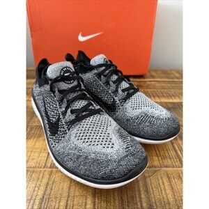 Men's Nike Free RN Flyknit 2018 Shoes "Oreo" White Black 942838-101 Size 8